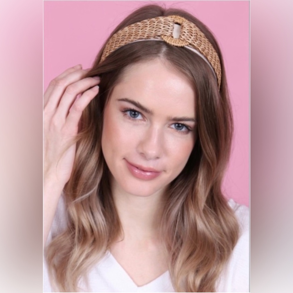 Beige Woven Fiber Headband NEW✔️ - Picture 3 of 6